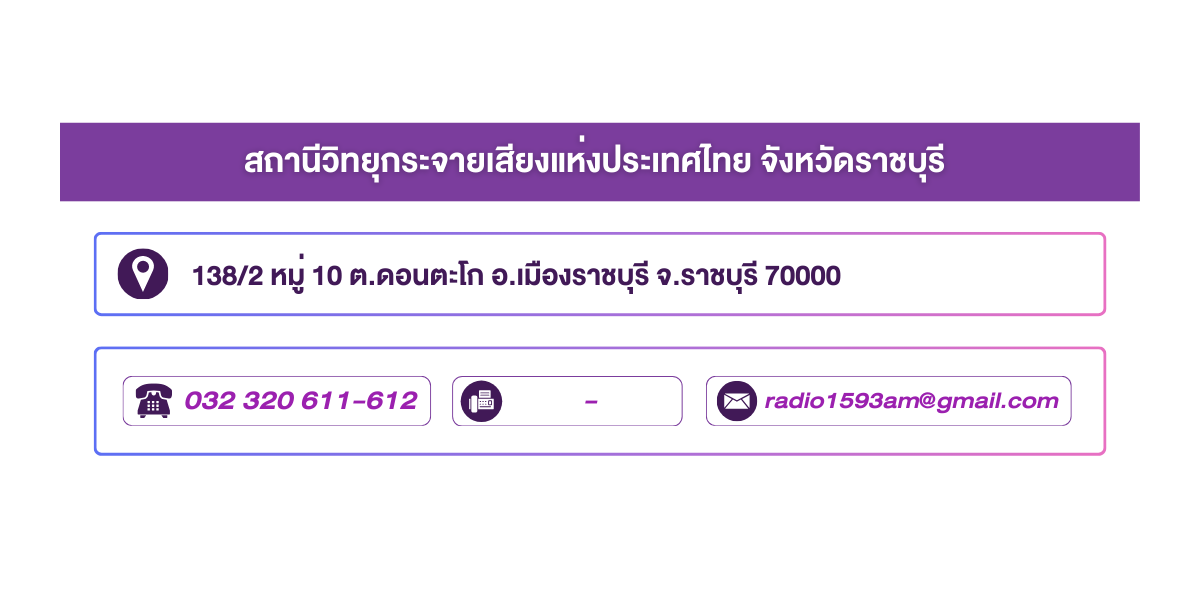 (หน้าย่อย) สถานีวิทยุกระจายเสียงแห่งประเทศไทย จังหวัดราชบุรี