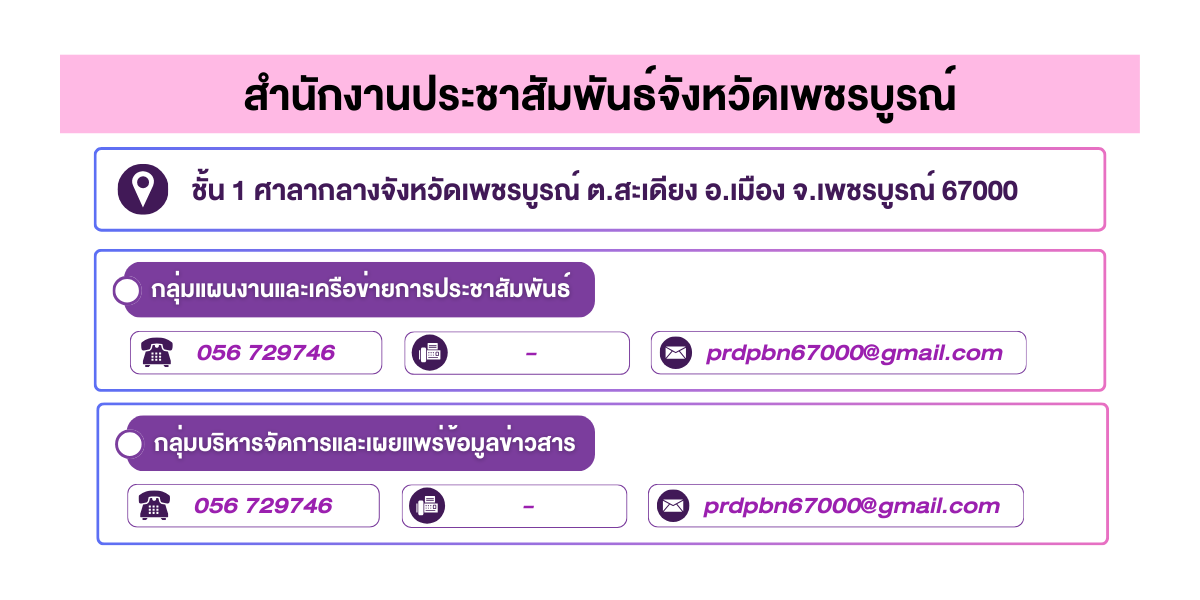 (หน้าย่อย) สำนักงานประชาสัมพันธ์จังหวัดเพชรบูรณ์