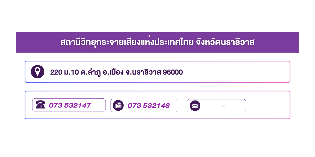 (หน้าย่อย) สถานีวิทยุกระจายเสียงแห่งประเทศไทย จังหวัดนราธิวาส