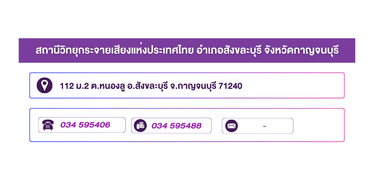 (หน้าย่อย) สถานีวิทยุกระจายเสียงแห่งประเทศไทย อำเภอสังขละบุรี จังหวัดกาญจนบุรี