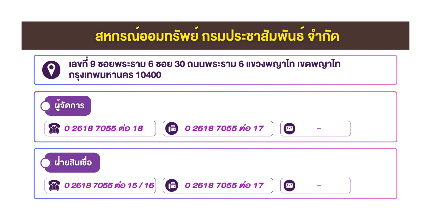 (หน้าย่อย) สหกรณ์ออมทรัพย์ กรมประชาสัมพันธ์ จำกัด