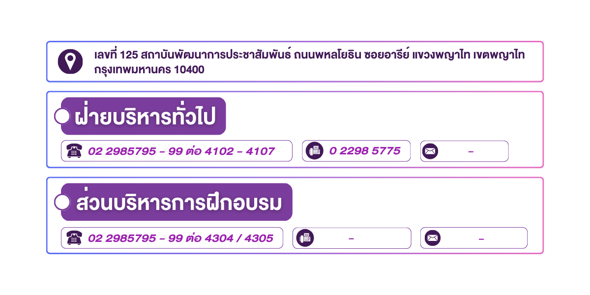 (หน้าย่อย) ที่อยู่สถาบันพัฒนาการประชาสัมพันธ์ 1