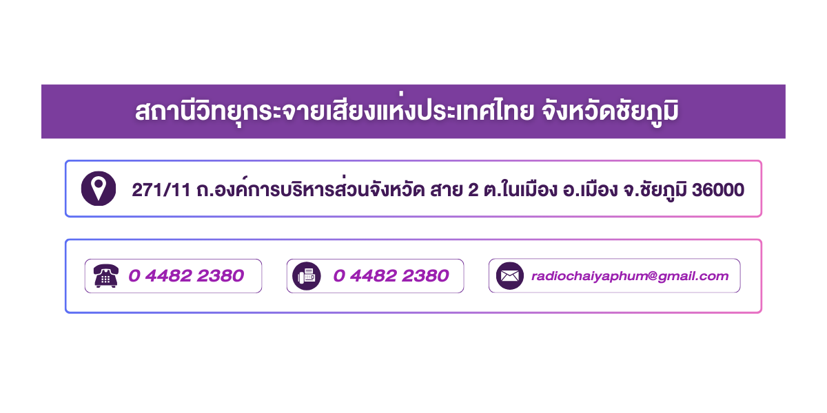 (หน้าย่อย) สถานีวิทยุกระจายเสียงแห่งประเทศไทย จังหวัดชัยภูมิ