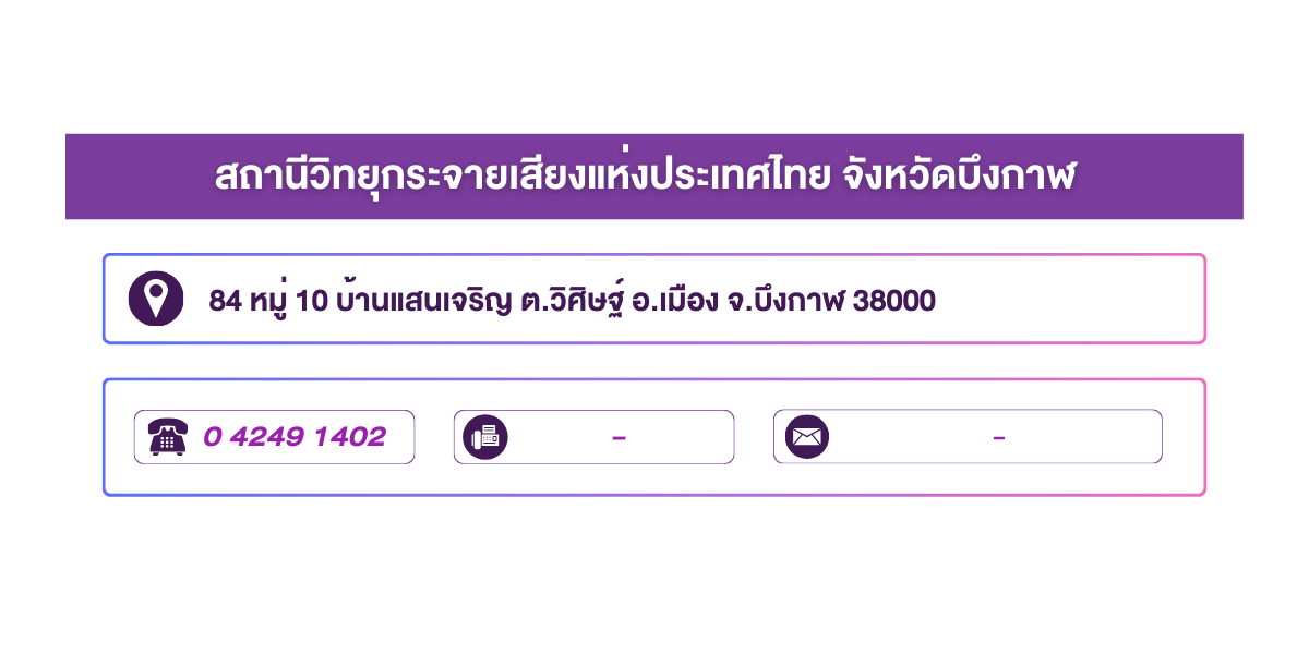 (หน้าย่อย) สถานีวิทยุกระจายเสียงแห่งประเทศไทย จังหวัดบึงกาฬ