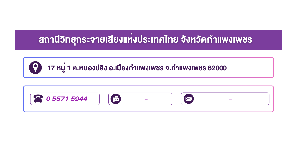 (หน้าย่อย) สถานีวิทยุกระจายเสียงแห่งประเทศไทย จังหวัดกำแพงเพชร