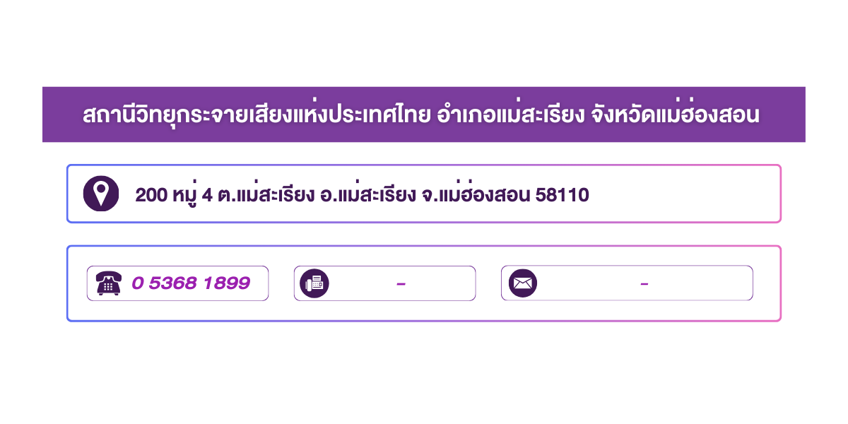 (หน้าย่อย) สถานีวิทยุกระจายเสียงแห่งประเทศไทย อำเภอแม่สะเรียง จังหวัดแม่ฮ่องสอน