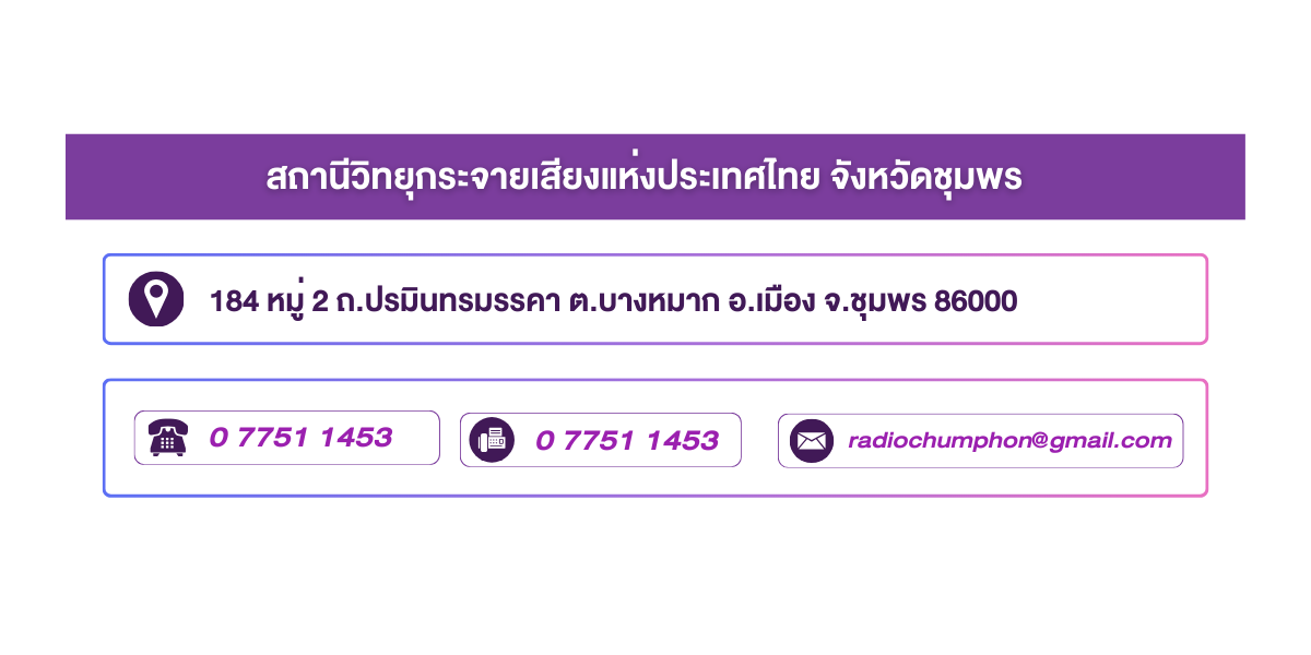 (หน้าย่อย) สถานีวิทยุกระจายเสียงแห่งประเทศไทย จังหวัดชุมพร
