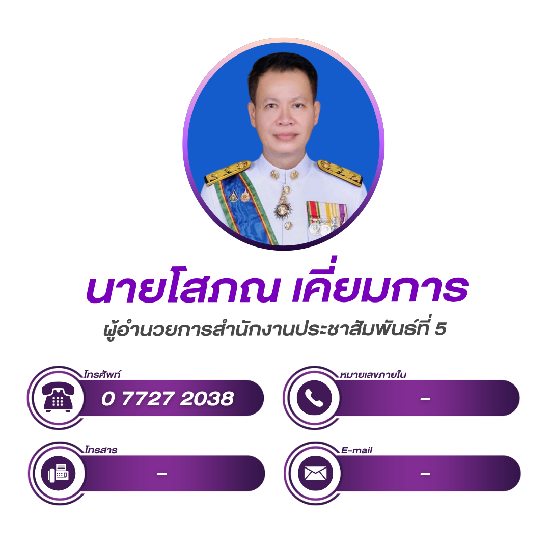 (หน้าหลัก) ผู้อำนวยการสำนักงานประชาสัมพันธ์ที่ 5