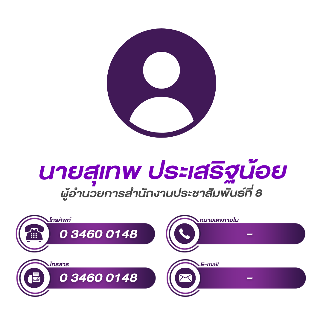 (หน้าหลัก) ผู้อำนวยการสำนักงานประชาสัมพันธ์ที่ 8